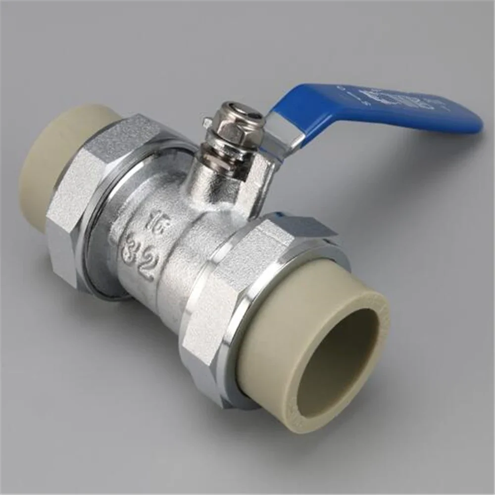 Brass Thickened PPR Double Head Live Ball Valve PPR Hot Melt Pipe Fast Boiling Water Valve 20 25 32