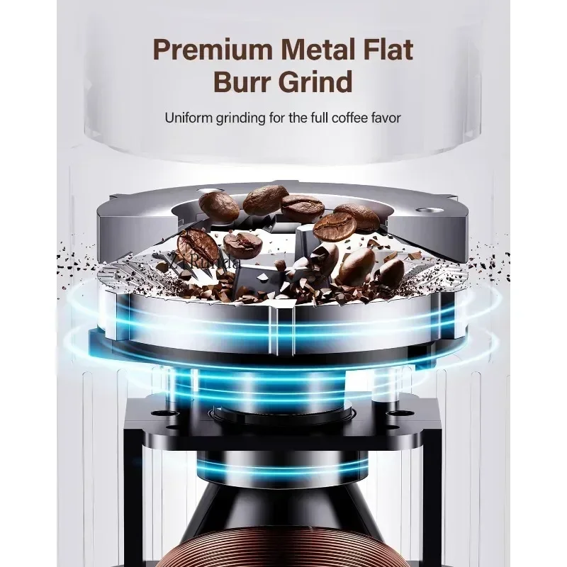 Coffee grinder electric adjustable electronic timer, household coffee grinder with chamber cleaning button 3