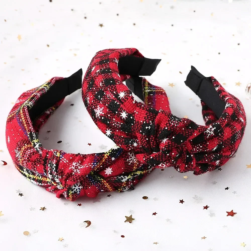 Christmas Red Hair Bands New Year Cartoon Snowflake Elk Hairband Holiday Party Headband Hair Accessories for Women Girls