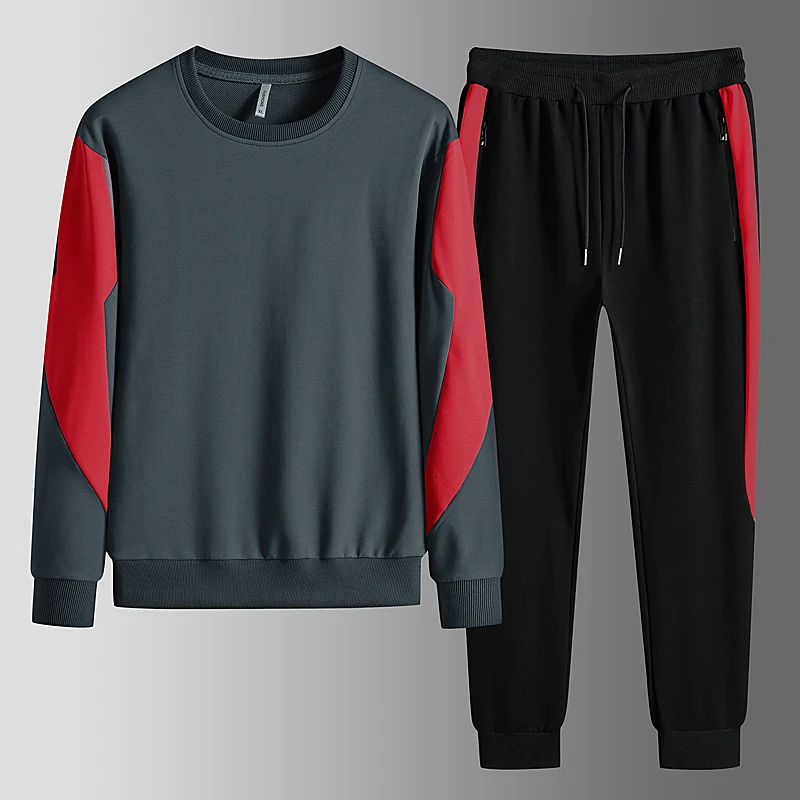 New Men Sets Casual Harajuku Tracksuit Spring Men's Streetwear Jogging  Sports Suit Hoodie+Pants Two Piece Set Patchwork Clothing - AliExpress