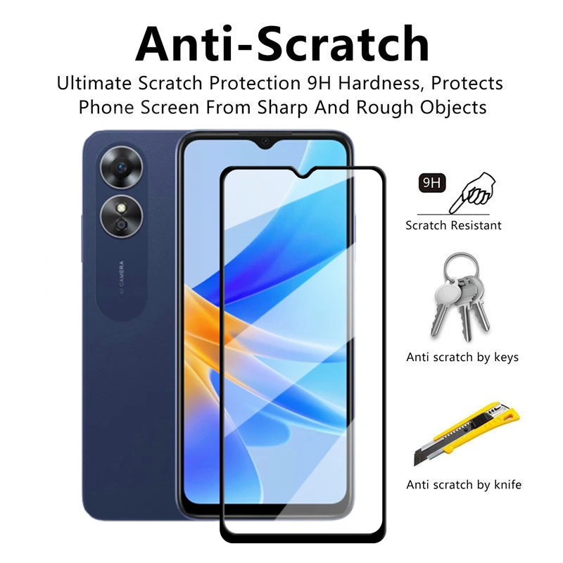 4-in-1 Tempered Glass Screen Protector with Full-Cover Lens Film - 2.5D Enhanced Protection, 6.56