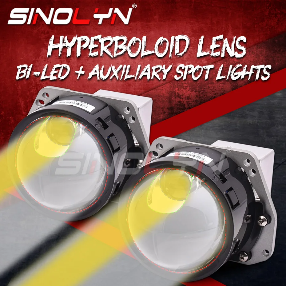 

Sinolyn Hyperboloid Bi светодиодный, линзы проектора 3,0 дюймов, зеркальные линзы для фар головного света для Hella 3R G5, кронштейн 6000K лм, автомобильный продукт