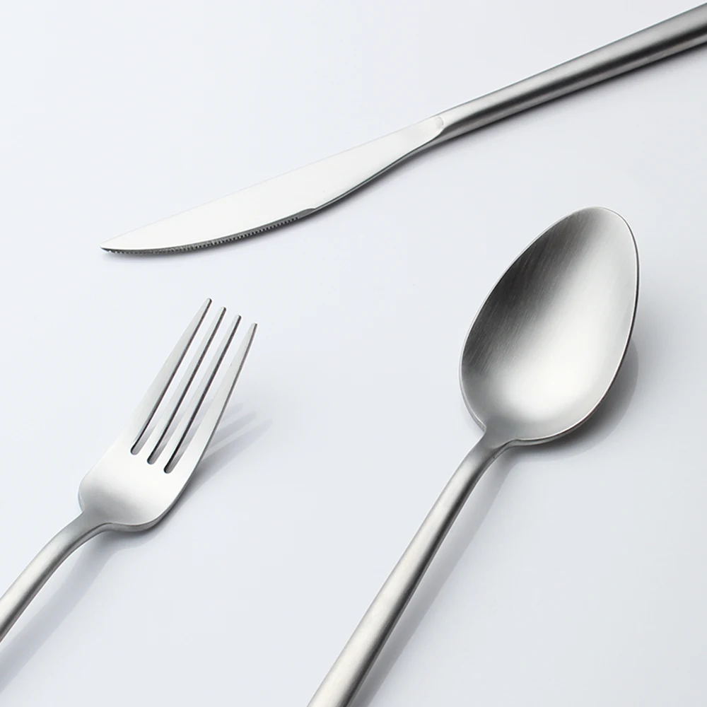 2024 물방울 은식기 세트, 스테인리스 스틸 18/8 탑 미러, 매트 광택제 페인팅 핸들, 주방용 커트레이 용품, 4 in 1