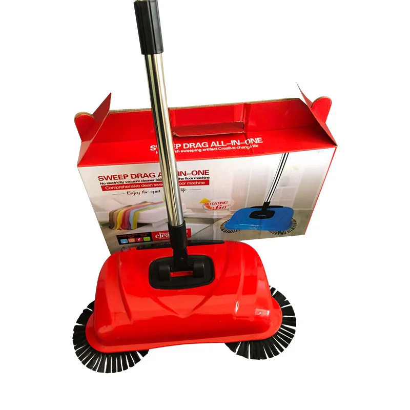 Hand push broom hand-push sweeper household rotating cleaning broom electric-free sweeper broom and dustpan all-in-one machine