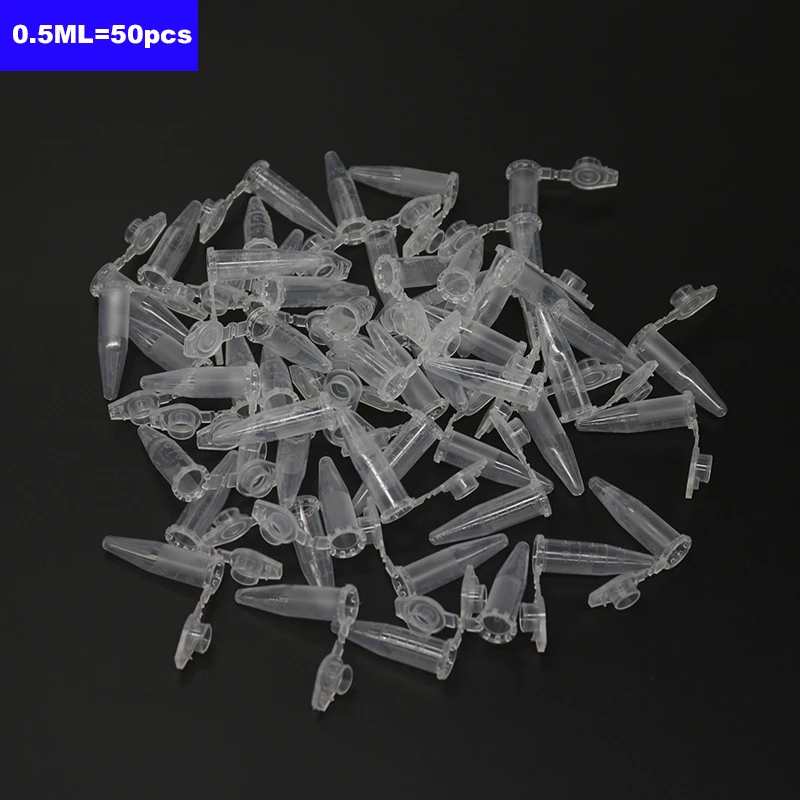 Modern Laboratory Transparent Ultra-fine Plastic Centrifuge Test Tube Container Lid 50 Pcs / 0.5ml Laboratory Supplies plastic test tubes,centrifuge tube