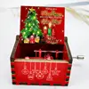 2024 Christmas Gift Hand Crank Wooden Music Box Christmas Classical Carved Hand-Cranked Music Box New Year Decoration 3
