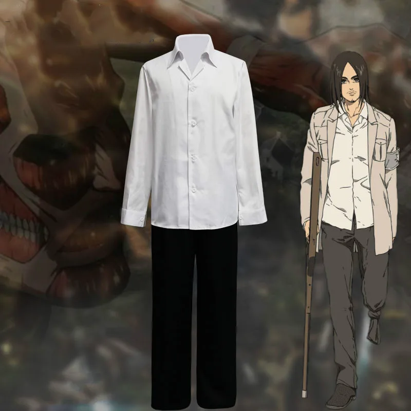 

Japan Anime Attack on Titan Eren Jaeger Cosplay Costume Full Sets For Adult Men Halloween Party Show Costumes