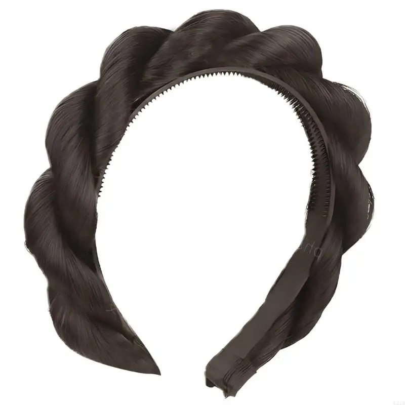 G2TB Girls Braided Hairband Hair Extensions Headband for Cosplay Street Photography Braided Bun Princess Coser