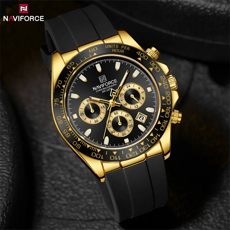 

NAVIFORCE Brand Fashion Men's Watches Luxury Luminous Silicone Strap Male Waterproof Sports Quartz Wristwatch Relogio Masculino