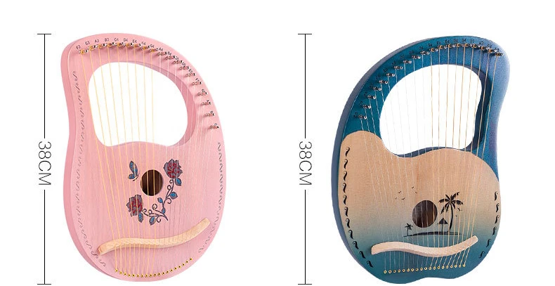 木製のライアーハープ打楽器、リラ楽器、木琴、ミニチュア打楽器