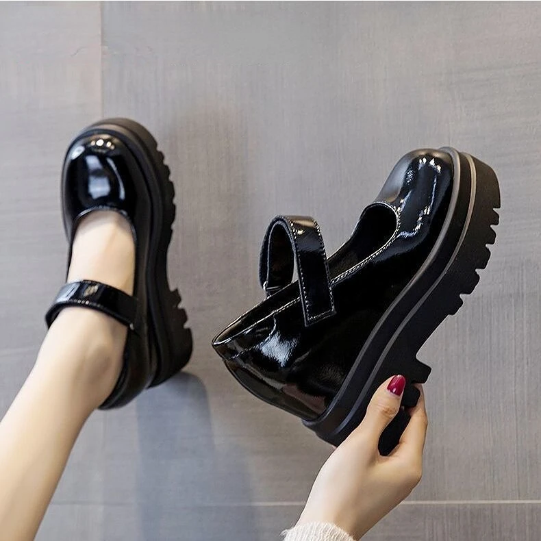 

Women Pumps Mary Jane Thick Chunky Heel Platform Buckle Shallow Female Sandals Round Toe Lolita Sweet Fashion Ladies Shoes E930