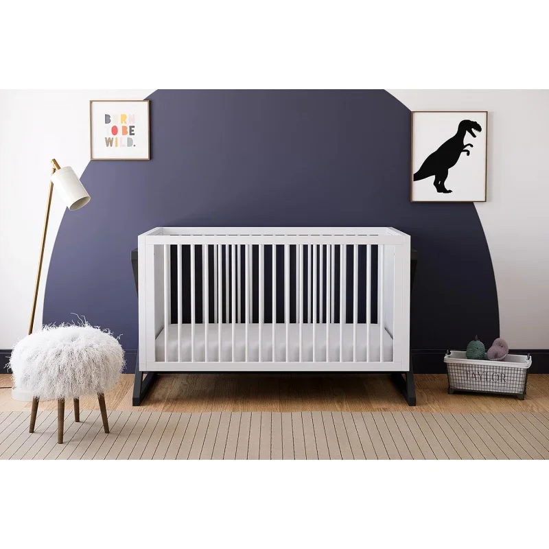 Equinox 3-in-1 Convertible Crib (Gray) &ndash; Easily Converts to Toddler Bed and Daybed, 3-Position AdjustableSupport Base,