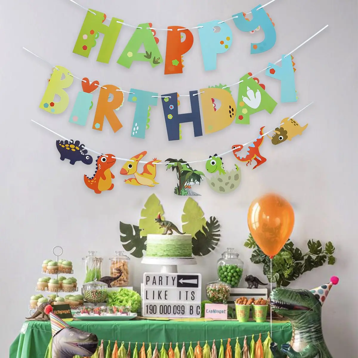 thumbnail image 2 of Dinosaur Happy Birthday Garland Banners Roar Dino Party Balloons Supplies Jungle Safari 1st Boy Kids Birthday Party Decorations 2 of 10