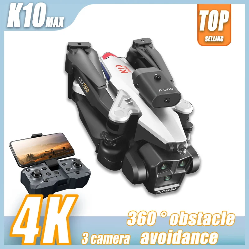 K10 Max 드론, 4K 전문 카메라, 광학 포지셔닝, 360 ° 장애물 회피 및 LED 야간 비행 조명, 헬리콥터 장난감