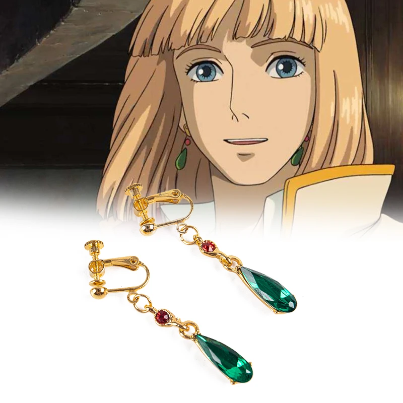Stud Earrings Anime Earrings 1Pair Anime Howl's Moving Castle Studs Howl Costume Earrings Cosplay Jewelry Accessories Gift