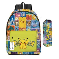 2 pz/set Anime Pikachu Pokemon Stampa Zaino Scuola Pikachu Ragazzi Ragazze Moda Laptop Zaino di Grande Capacità per I Regali 43