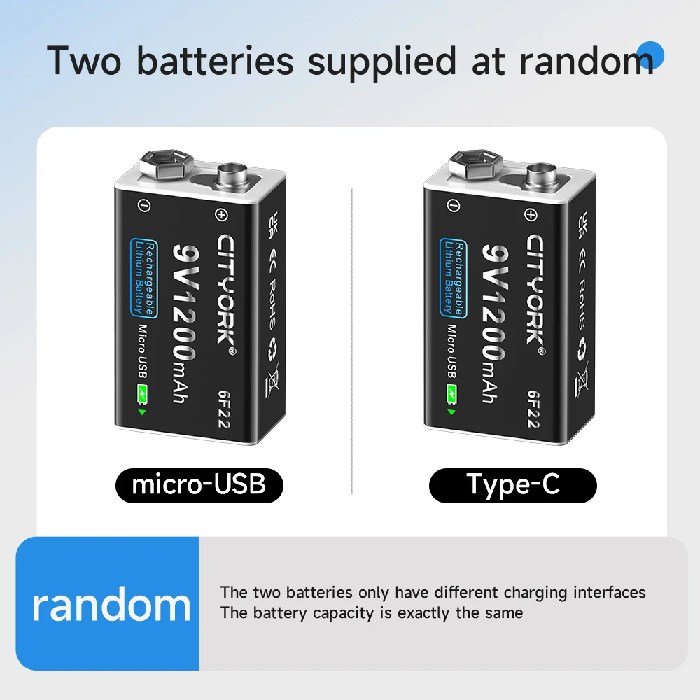 Batería Recargable De Iones De Litio De 9 V Y 12800
