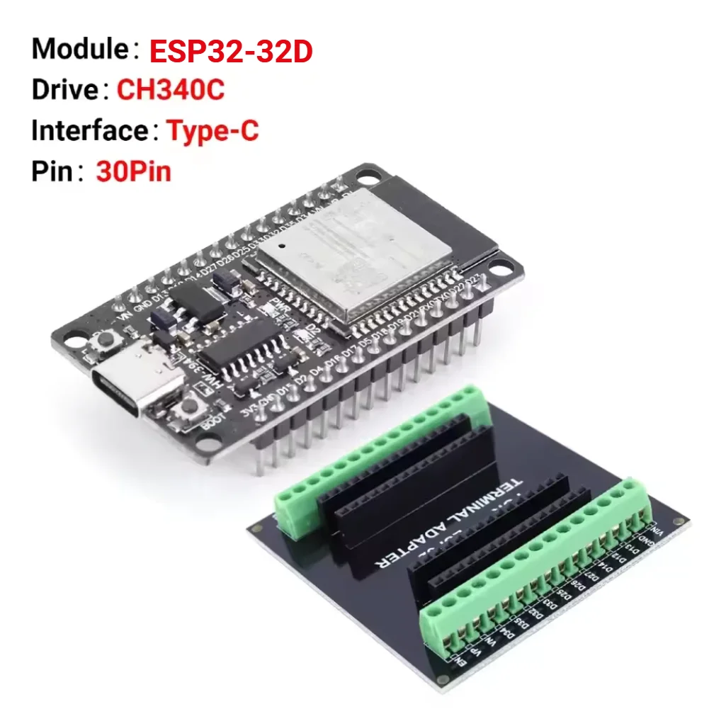ตัวเลือกสินค้า บอร์ดพัฒนา ESP32 WiFi+Bluetooth ดูอัลคอร์ 32U 30 พิน