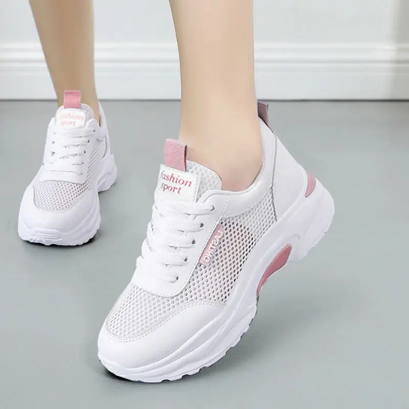 

2023 Spring Breathable Mesh Sneakers Women's Shoes Casual Versatile White Shoes Women's Shoes