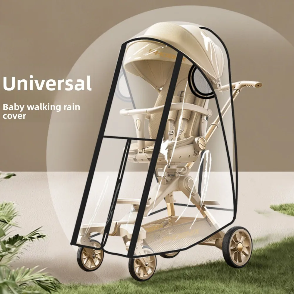 Transparent Baby Strollers Rainproof Cover Windproof Travel Baby Pram Rain Cover Waterproof Nobstructed View Pushchair Raincoat