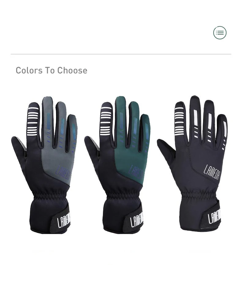 Description Picture 6 of itemLameda Thermal Gloves Autumn Winter Warm Cycling Gloves Windproof Waterproof Mountain Biking For Men Women Bicycle Accessories