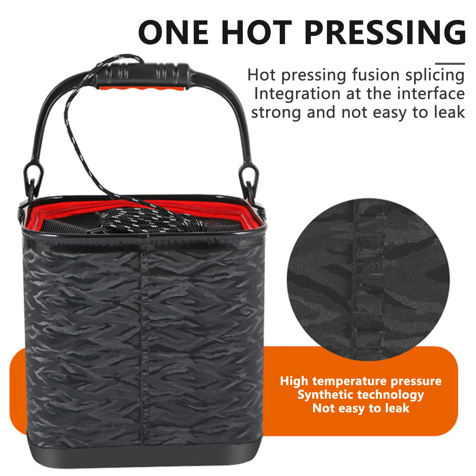 Folding Bucket Fishing Box EVA 3D Textured Fish Bucket for Outdoor Camping Hiking