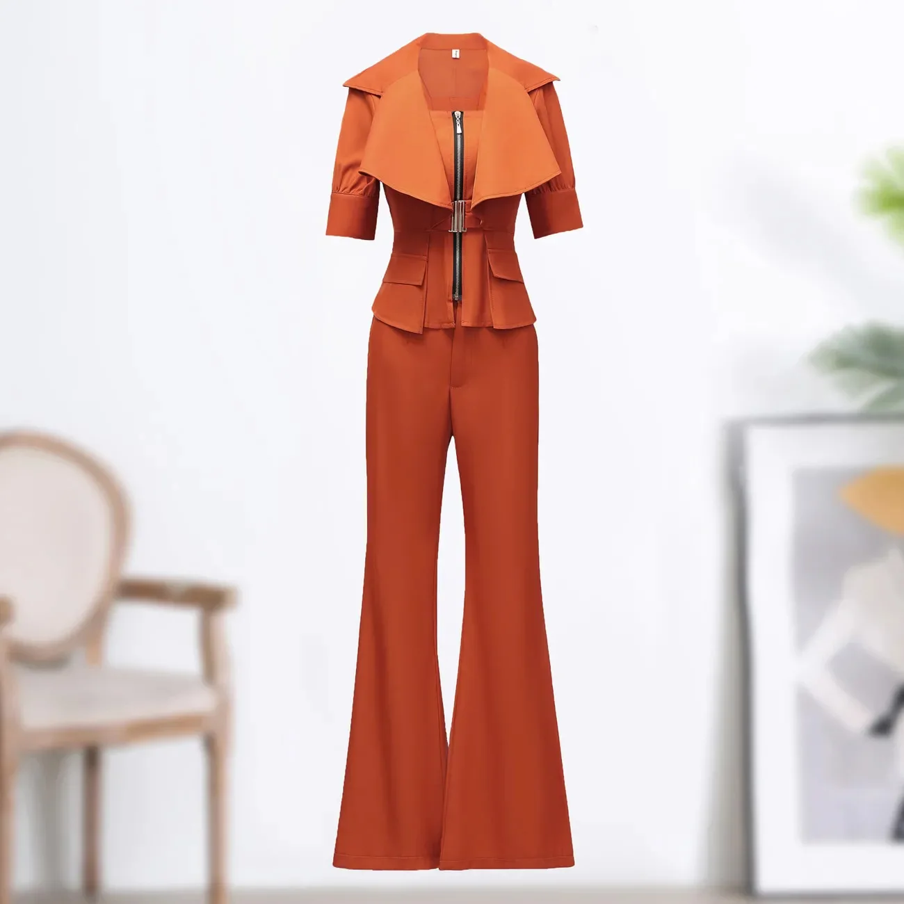 

Женский брючный костюм из двух предметов, повседневный уличный спортивный костюм из рубашки и брюк, y2k, лето 2023