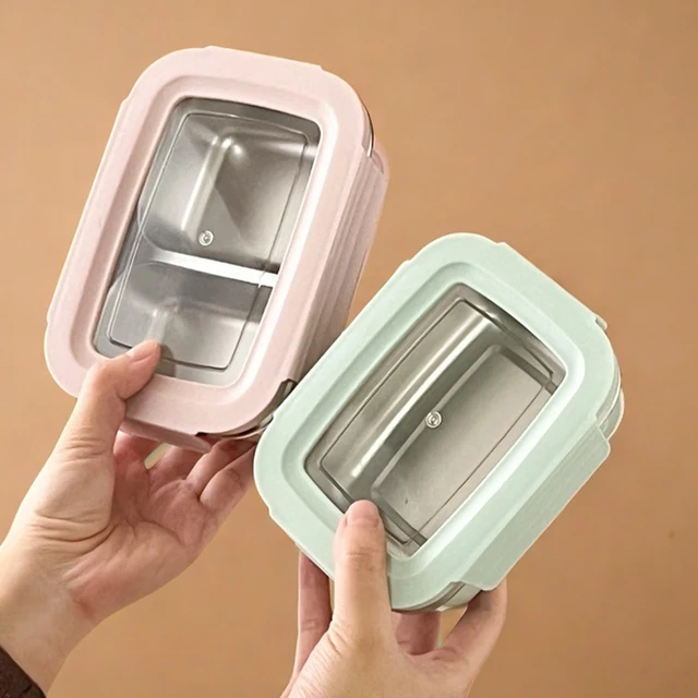Bento box de acero inoxidable con divisiones WORTHBUY: 304 Portable | Emoape