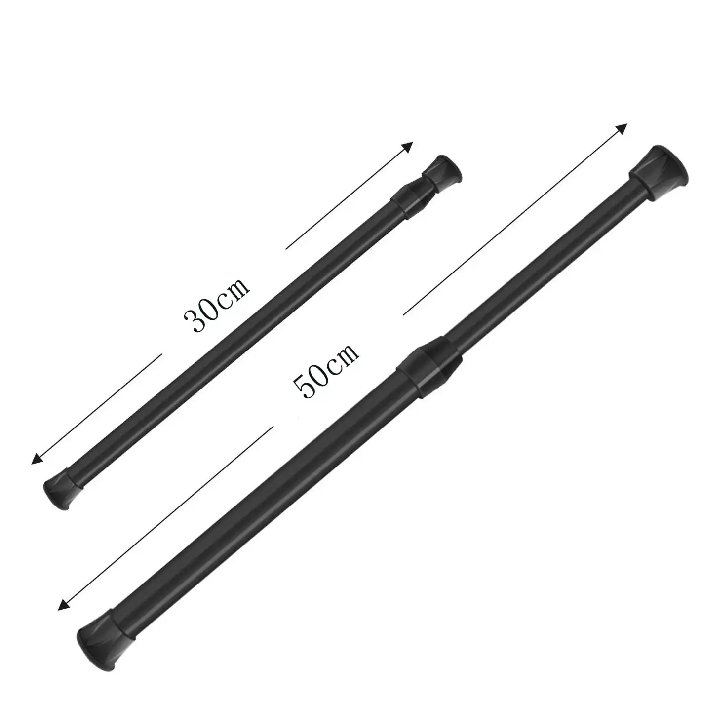 Spring Loaded Extendable Sticks Shower Curtain Rail Pole Adjustable Telescopic Pole Cupboard Wardrobe Hanging Rod No Drilling 2