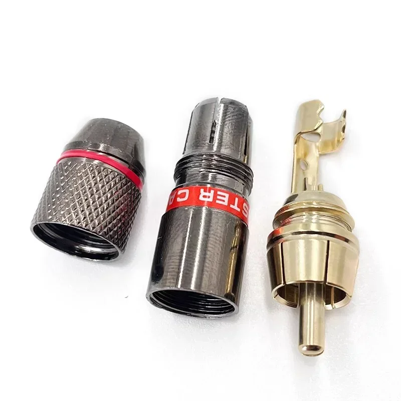 2/4/8Pcs Musical RCA Connector Plug 24K Gold Plated RCA Plug Jack Adapter for HiFi Sound Audio Video Speaker Cable 3