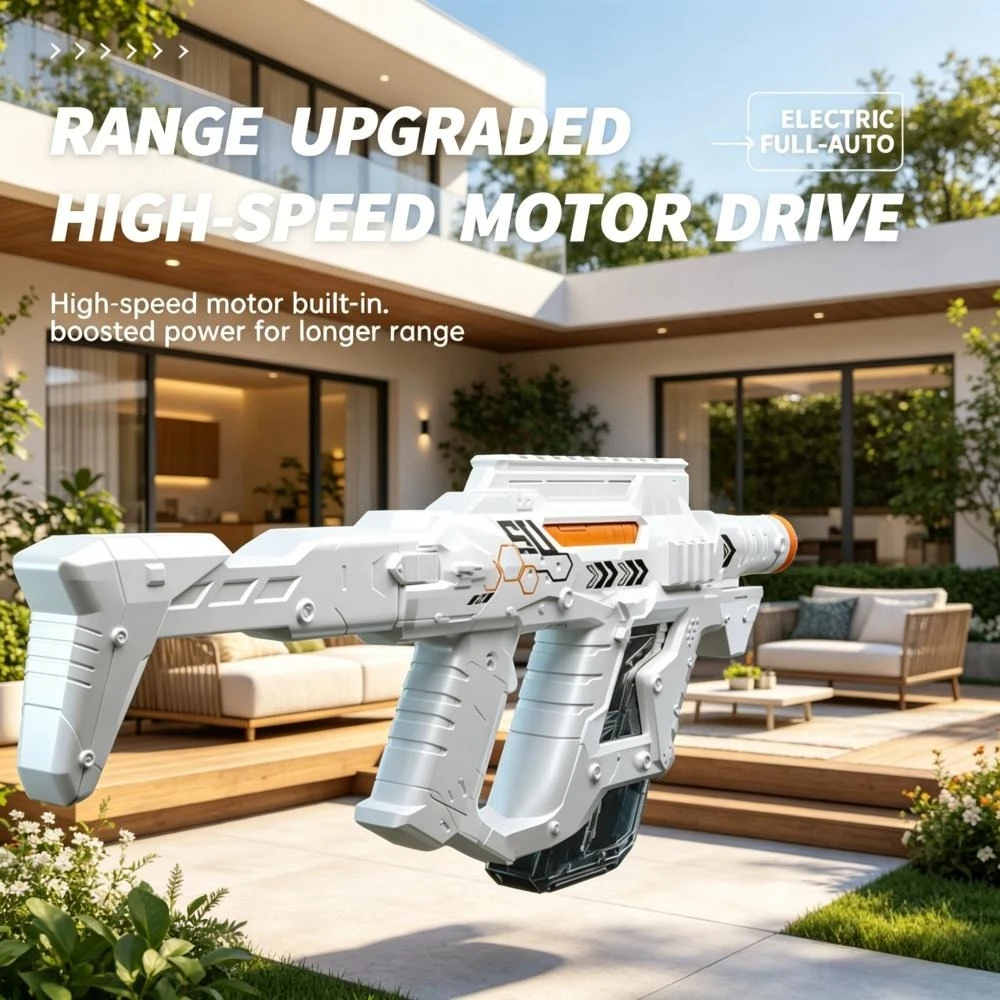 펄스 전기 멀티샷 물총 완전 자동 대용량 고압 제트 물총 라이트 및 물총 장난감 총