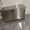 Stainless Steel Kitchen Cabinet Workbench Kitchen Furniture Commercial Operating Table for Hotel Home Cupboard with Sliding Door 5