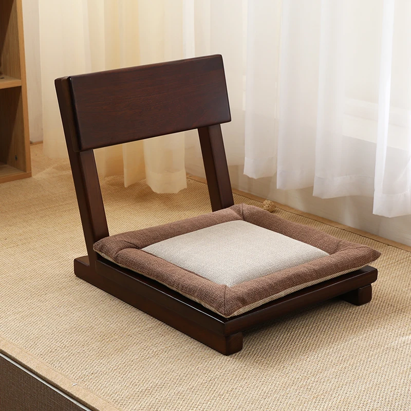 

Japanese style tatami bed backrest, bedroom, small unit balcony, single person bay window, floor, small sofa, solid wood chair