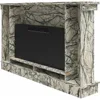 Waverly Wide Mantel with Linear Electric Fireplace & Crystal Ember Bed, Onyx Marble 5