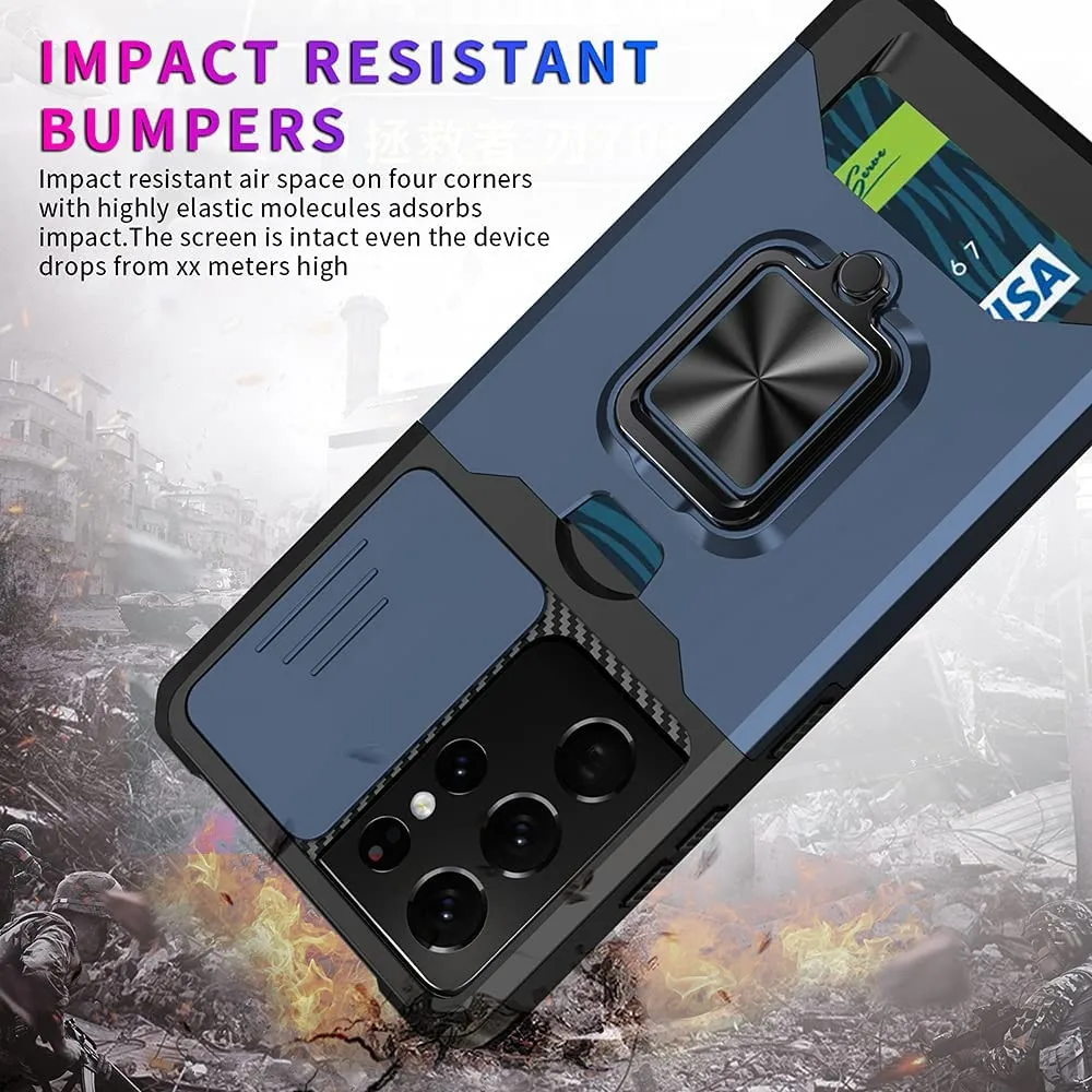 

For Samsung A52 SM-A525F 6.5" Funda Galaxy A52 For Samsung Galaxy A52 5G 4G Case Card Slot Bag Finger Ring Holder Stand Cover