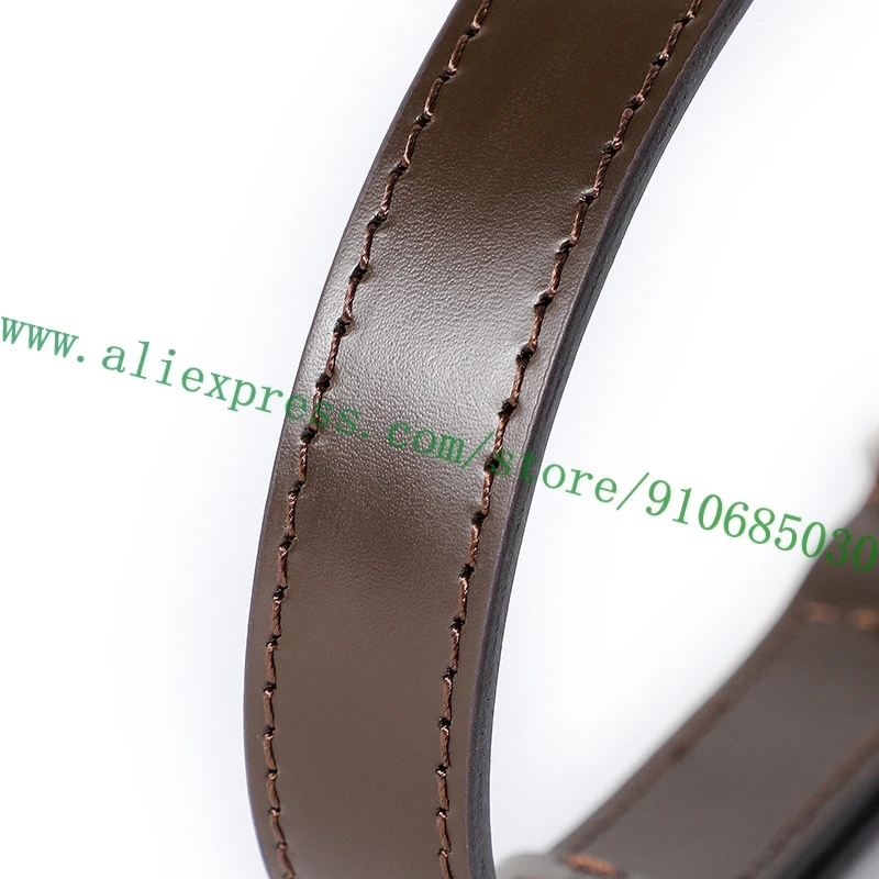 Adjustable Coffee Brown Glossy Real Calfskin Shoulder Strap For Designer Handbag Duffle Bag Purse Carry Belt Replacement 6 Sizes