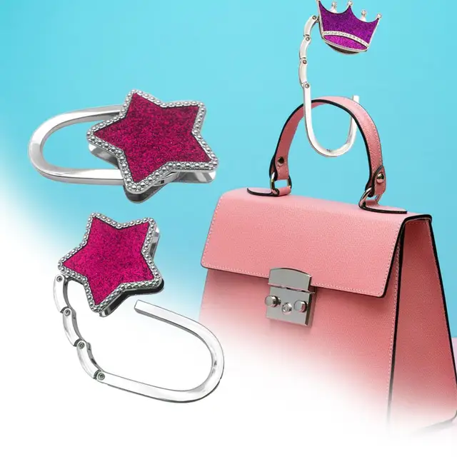 Gyönyörű Kézitáska Tartó Felhasználóbarát Hordozható Fényes Fém Asztal Oldaltáska Táska Hook Handtabag Fogas - Image 6