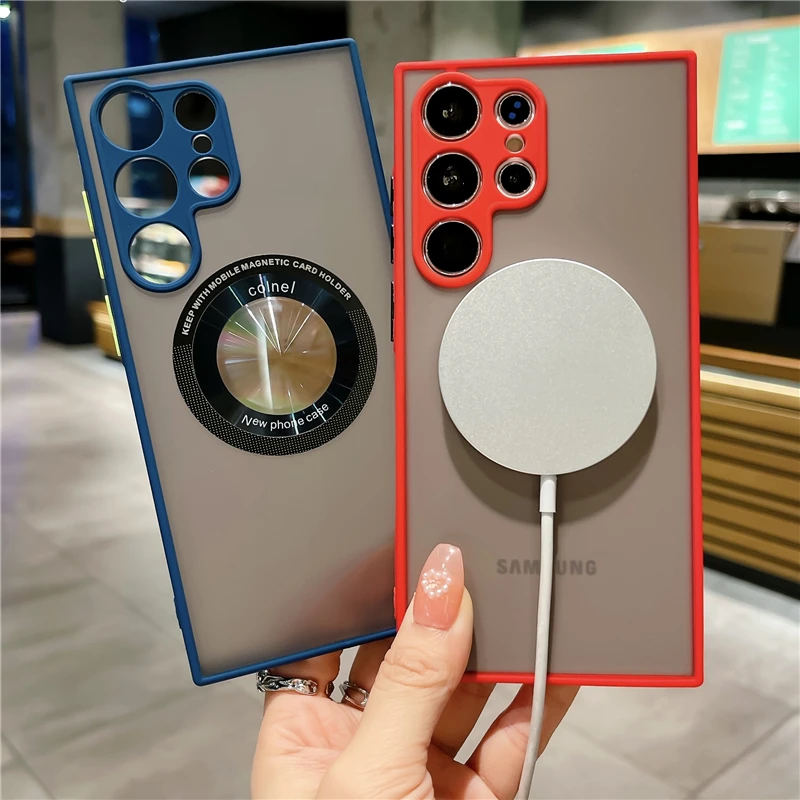 LuxuryMattetranslucentWirelessChargingForMagsafeCaseForSamsung