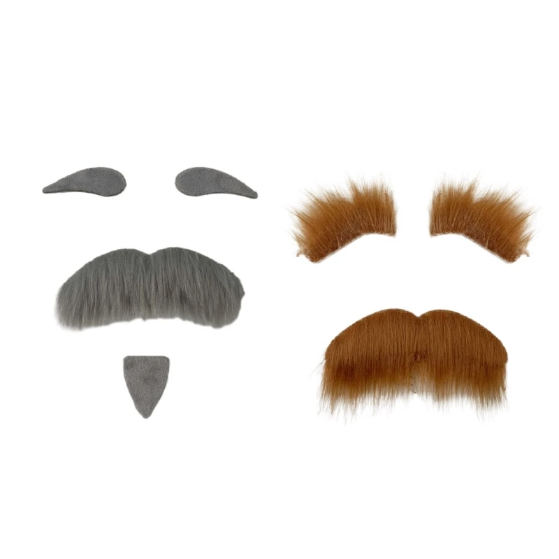 

652F Hair Disguises Accessories Long Fluff Beards Cosplays Props Halloween Fake Beard