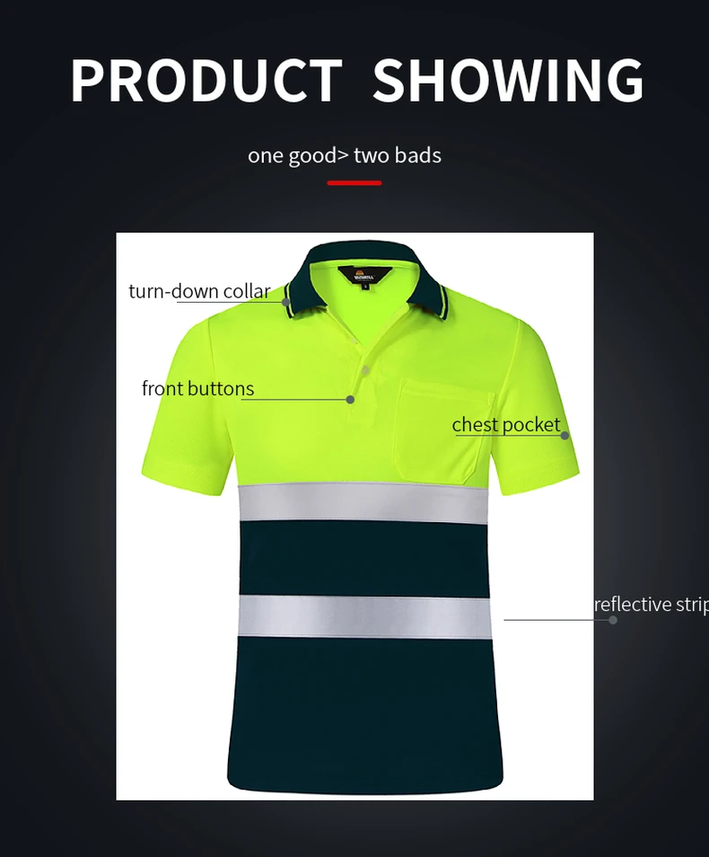 Work Shirt Men Safety Polo Shirt Summer Construction Workwear With Reflective Stripes 15 S9206cb6c7ad8440caf218d466d6875adw
