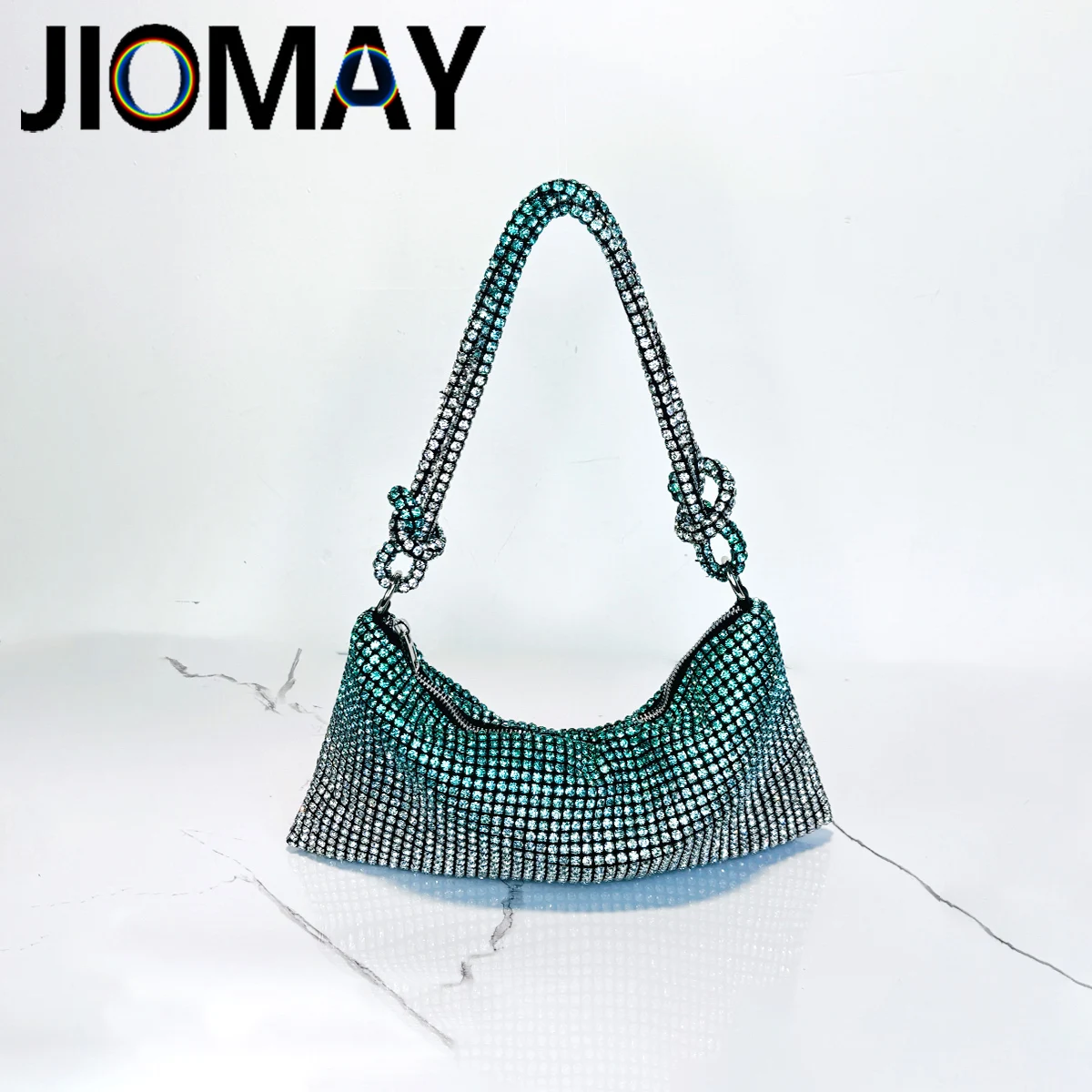 

JIOMAY Luxury Evening Bag Handmade Diamond Shoulder Bag Celebrity Shiny Underarm Bag Glamorous Handbags for Women