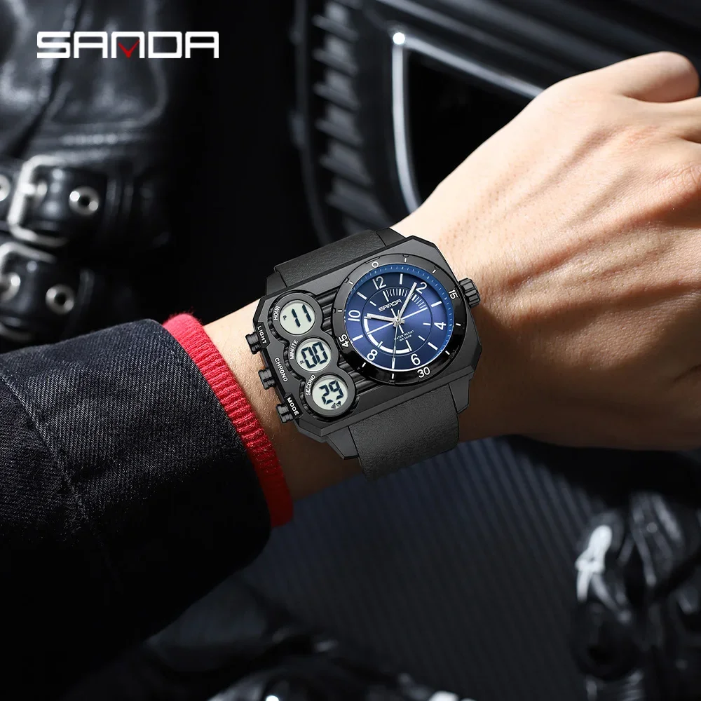 SANDA 6237 Men's Dual Display Electronic Watch Sports