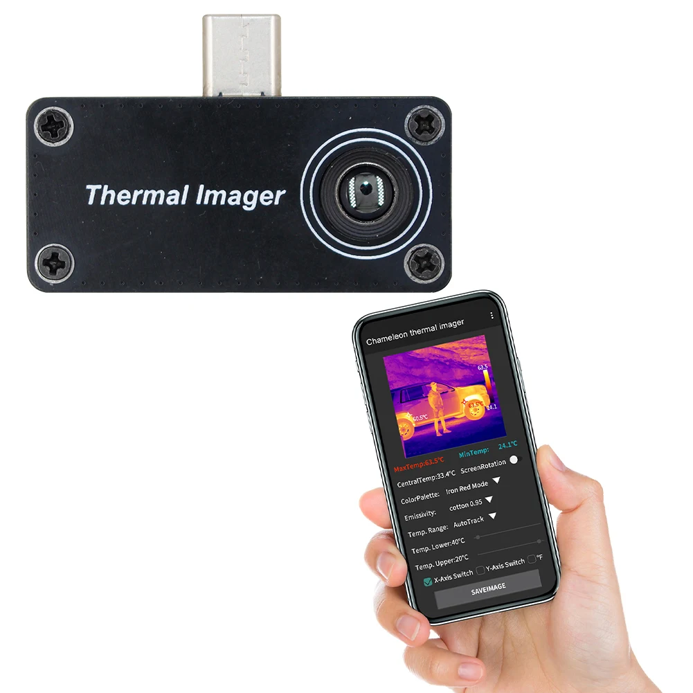 Type-C Mobile Thermal Imager -20~1000°C 32*32 Pixels Infrared Camera APP Control Thermal Camera for Android Mobile Phone