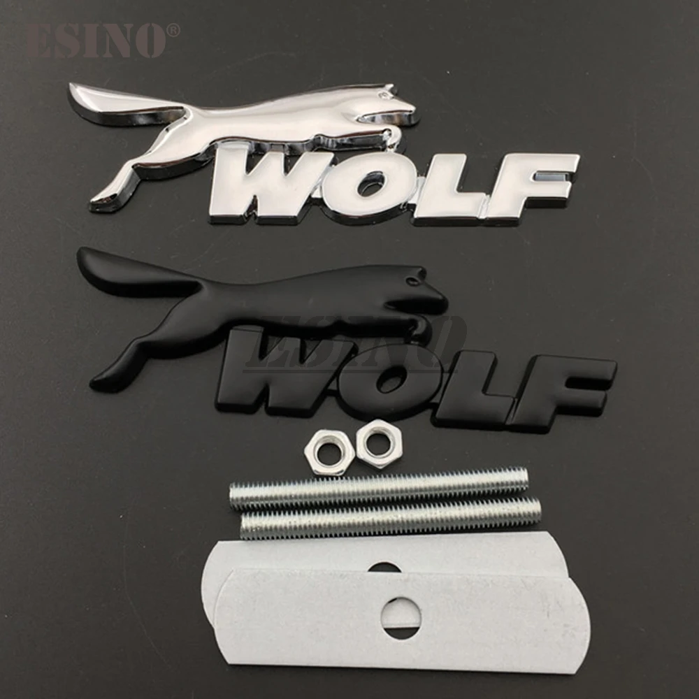 3D Wolf Racing Car Front Grill Distintivo In Lega Di Zinco Emblema Accessori Per Carrozzeria Styling Badge Decalcomania Per Ford Focus St Mustang Gt