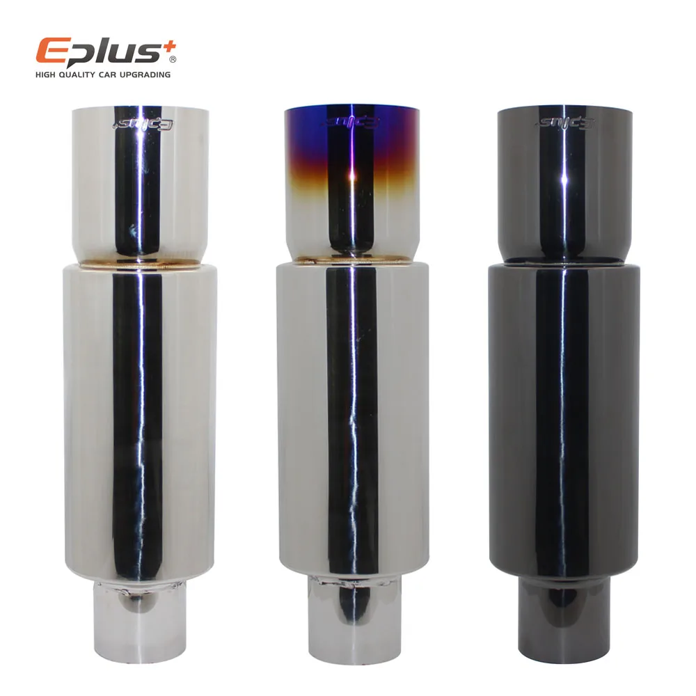Exhaust Pipe Muffler EPLUS Car Tail Pipe Universal Stainless Steel Interface 51 57 63MM Exhaust System End