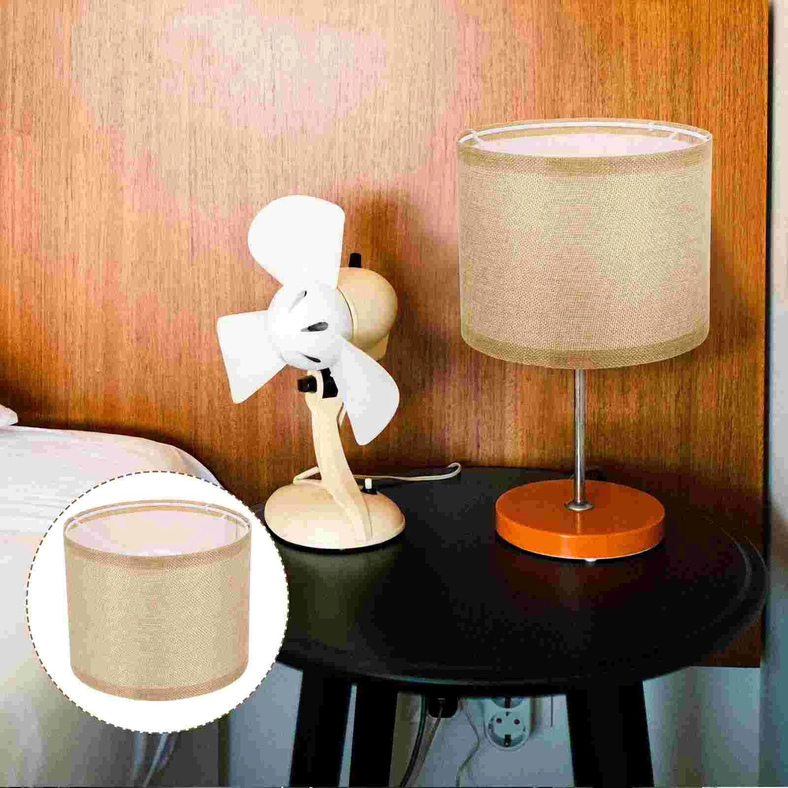 

Minkissy Lamp Shades Linen Lamp Shade Replacement Natural Linen Medium Drum Lamp Shade Desk Detachable Lampshade Linen