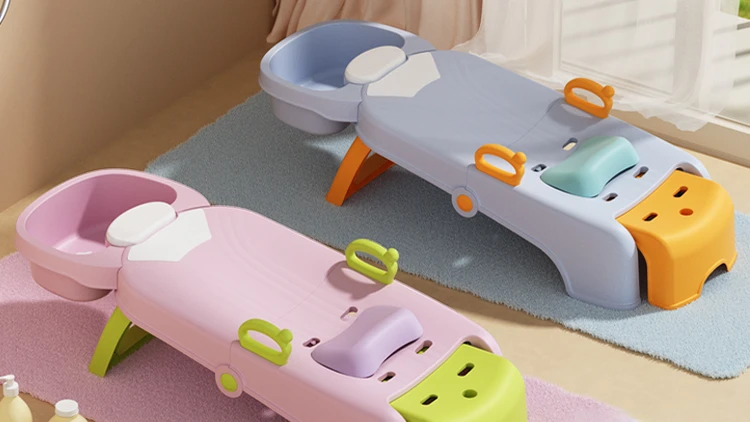 

Foldable children's hair washing recliner stool, adult household baby hair washing tool