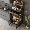 Multifunctional Storage Kitchen CabinetsMulti-layer Kitchen Shelves with Doors Floor Microwave Oven Storage Cabinet Furniture m 1