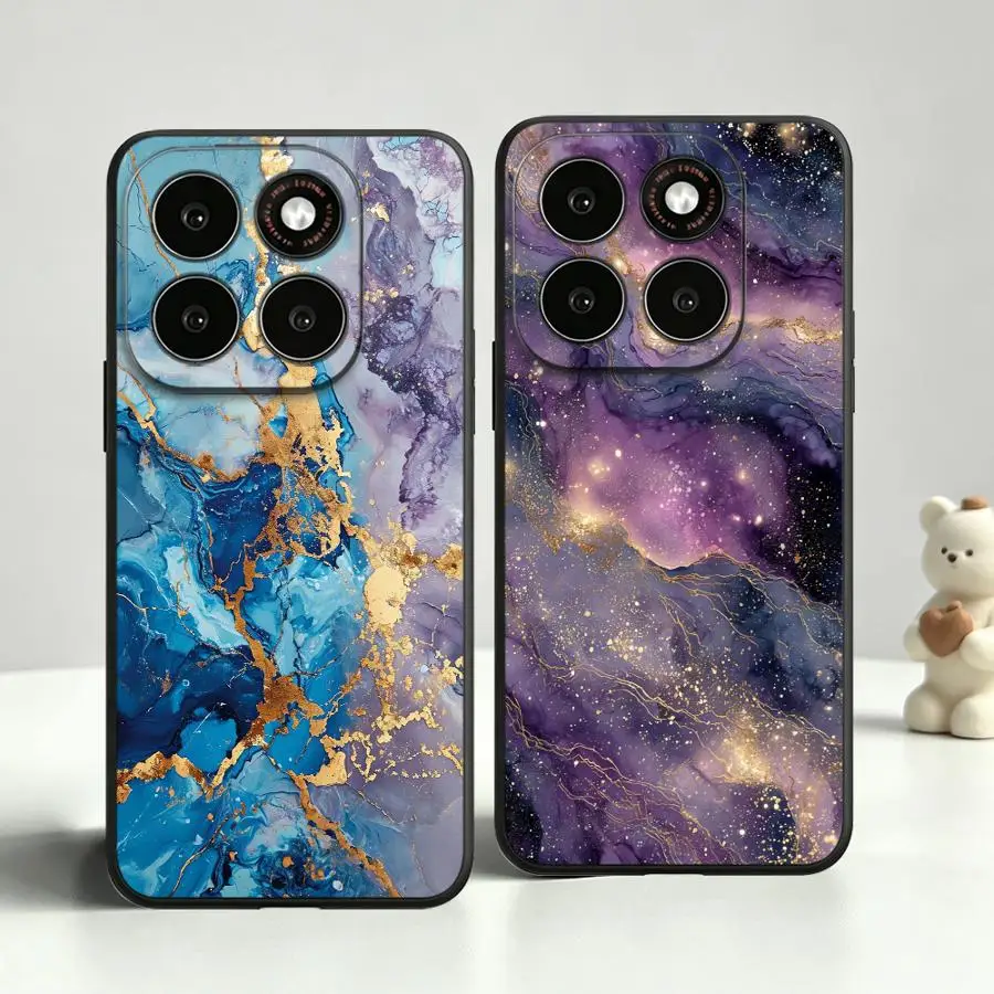 Elegant Blue and Purple Marble Phone Cover Case