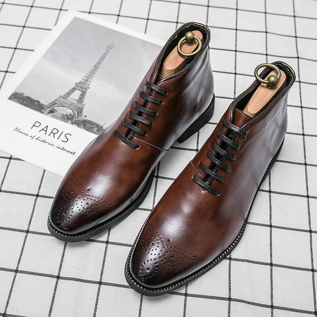 Marque Bottines Homme Cuir Luxe Bottines En Cuir Véritable Pour